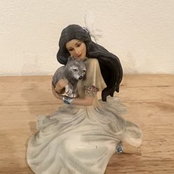 Moonheart, The Spirit of Strength The Hamilton Collection Lady Holding Baby Wolf