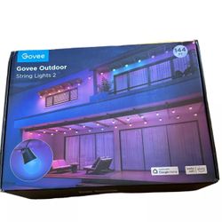 Govee Outdoor String Lights Two 144 Feet RGBIC Warm White LED Bulbs