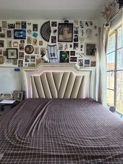 full bed frame with LED headboard