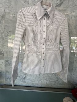 Bebe Pinstripe Top Size Small