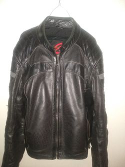 Perforated Leather Jacket Sz L
