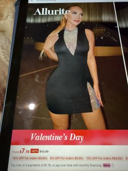 Black Short Rhinestone Dress