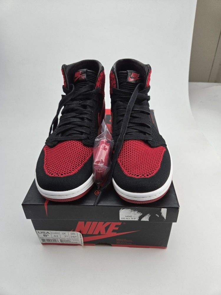 Jordan 1 Flyknit Bred Size 8.5 DS