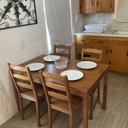 Compact Ikea Kitchen Dining Table & 4 Chairs 
