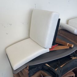 Ivory/White Cushioned Fabric Dining Chairs