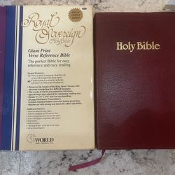 Vintage Holy Bible Burgundy Genuine Bonded Leather Giant Print W