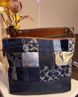 Vintage Coach Ergo Hobo patchwork denim shoulder bag