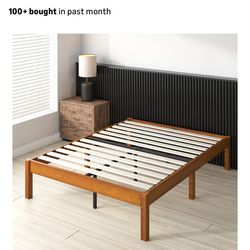 Brown sustainable bamboo bed frame