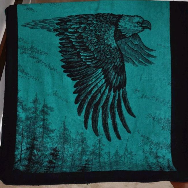 san marcos Eagle blanket colcha vintage FULL