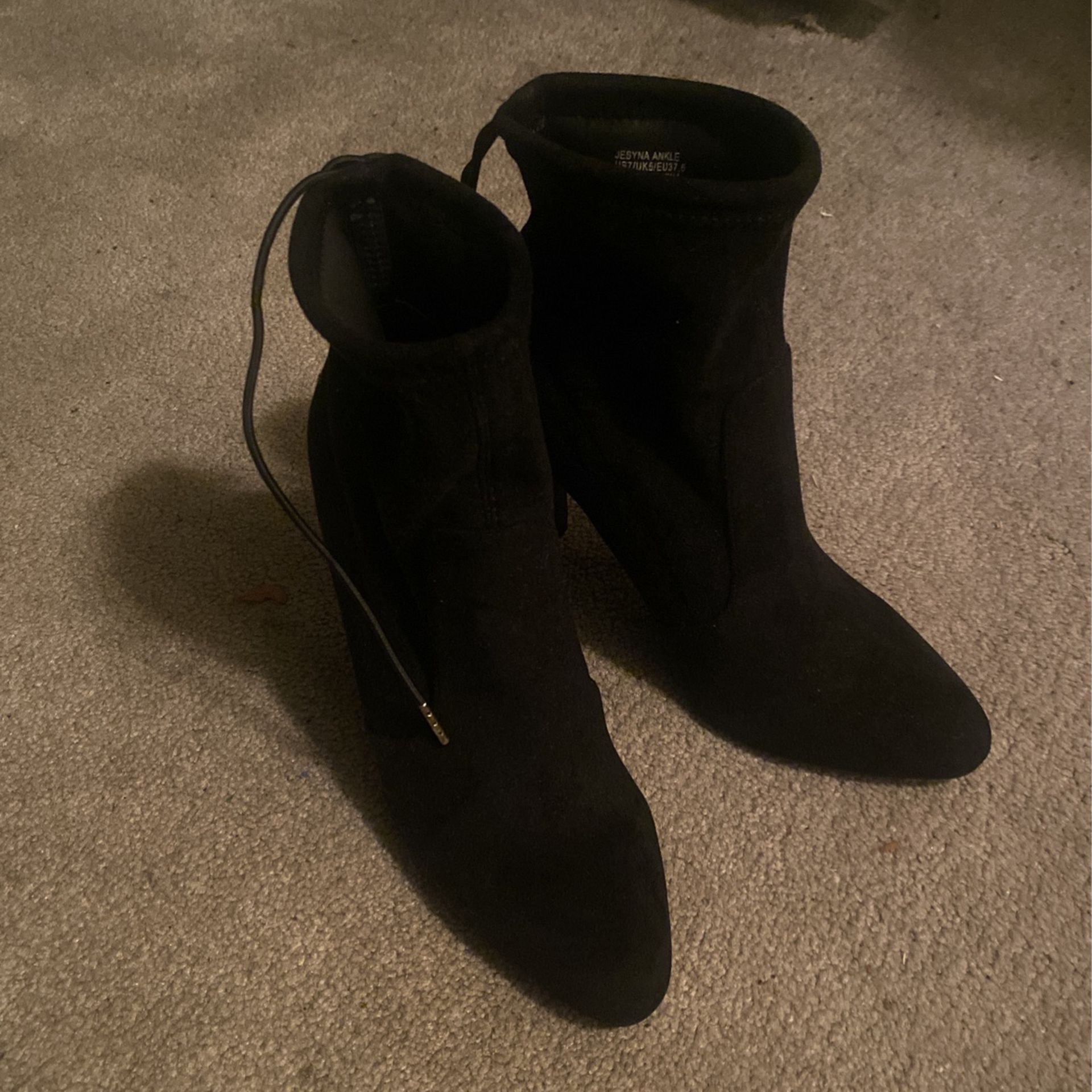 Short Black Suede Boots