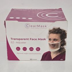 Transparent Face Mask (24) Nose/Mouth Foam Comfort  NEW