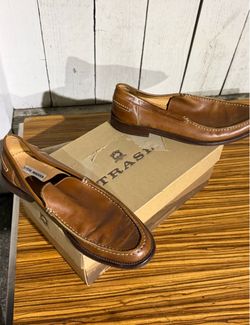 Steve Madden Brown Leather Loafers Sz 11   1/2
