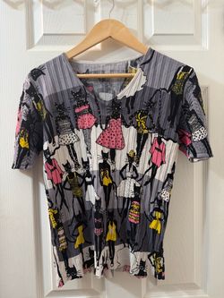 Novelty Cat Print Short Sleeve Top