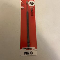 Milwaukee  SHOCKWAVE Impact Duty 6 in. Phillips #2 Alloy Steel Screw Driver Bit (1-Pack)