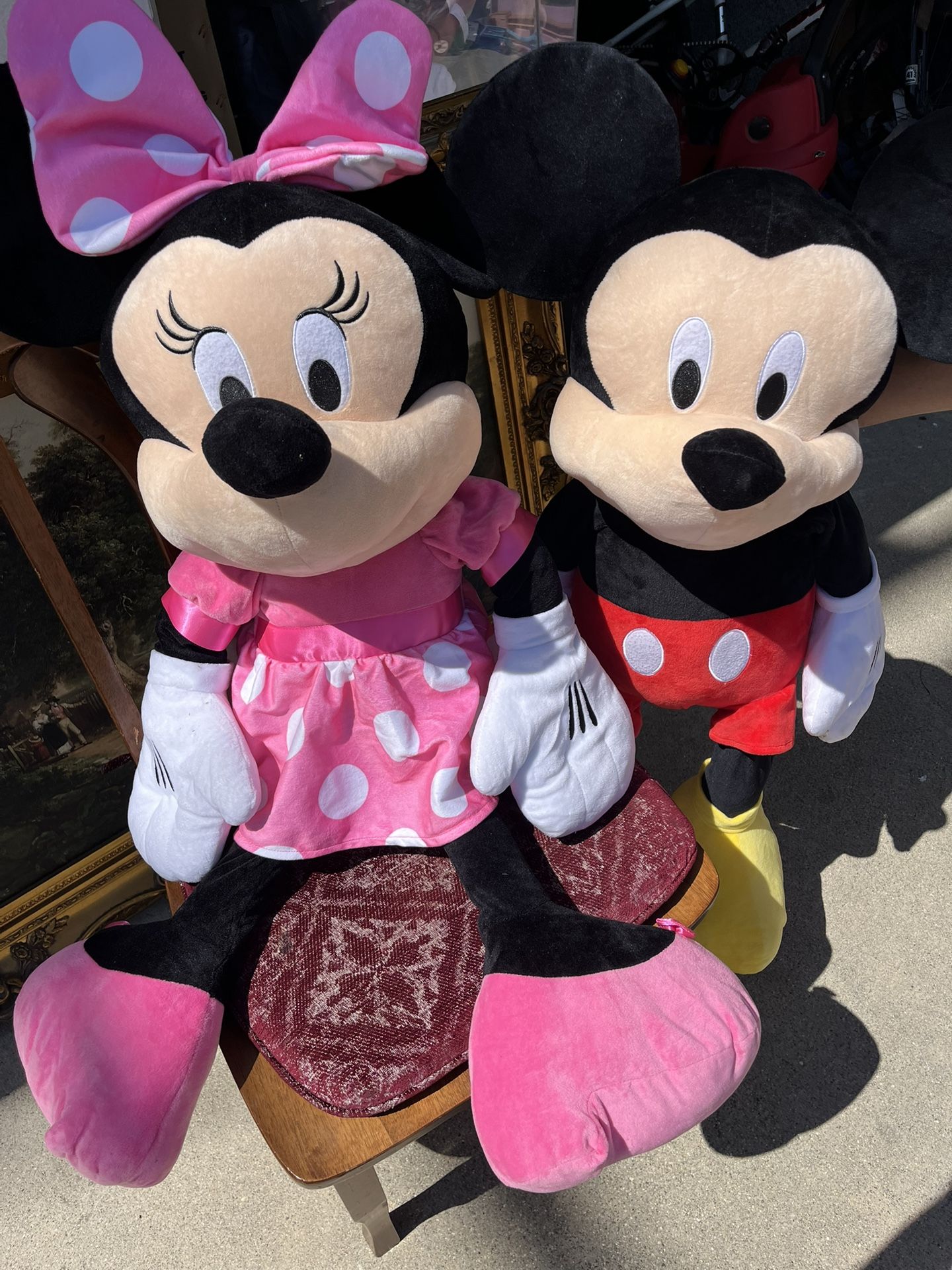Mickey And Minnie Mouse 3 Feet Stuffies 