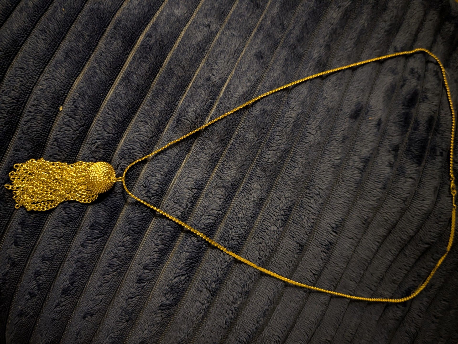 Gold 29 inches Chain with tassell pendant