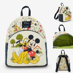 Loungefly Disney Mickey Mouse & Pluto Mini Backpack