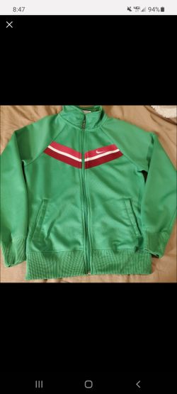 Nike w/ Pink Green Athletic Jacket Size  Kids size L