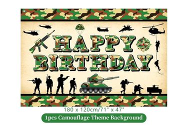 Army Birthday Banner And Balloons