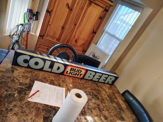 Vintage Bud Light Memorabilia Sign Light Bar