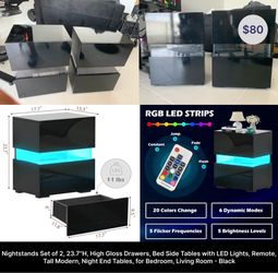 LED a night stand set of 2