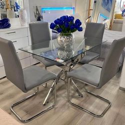 Mesa de Comedor + 4 Sillas ⭐️ Dinnig Table + 4 Chairs《FINANCING AVAILABLE>$0 DOWN PAYMENT>NO CREDIT NEEDED》