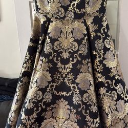 Black & metallic Gold Ballgown ~ Sz 16