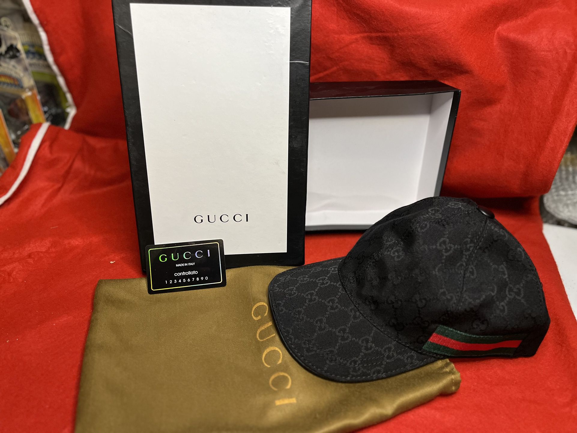 Gucci Canvas Hat With Original Box And Bag