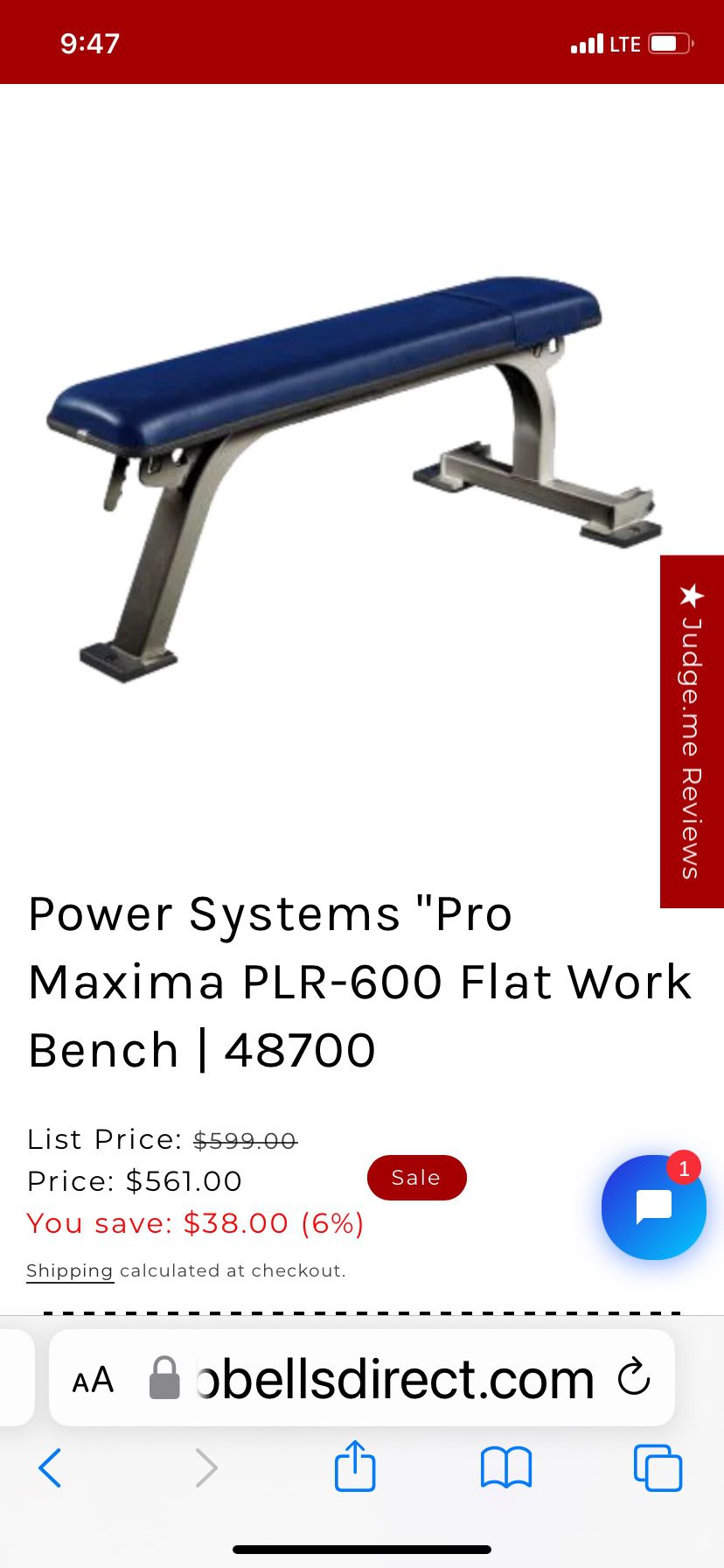  BENCH PRESS NEW COMMERCIAL GRADE PRO MAXIMA PLR-600 FLAT WORK BENCH WITH WHEELS