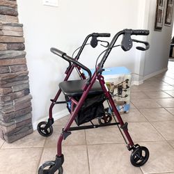 Walker Brand New Rollator Foldable With Seat And Storage Bag 
