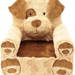 Sweet Seats Adorable Tan and Brown Dog Chair for Children, 14"L x 19"W x 20" H