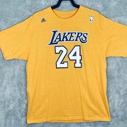 Adidas Los Angeles Lakers Kobe Bryant #24 NBA Yellow Shirt 2XL Basketball