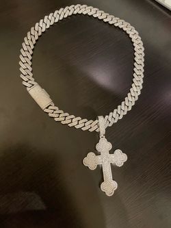 New Custom VVS Moissanite Roman Cross Pendant