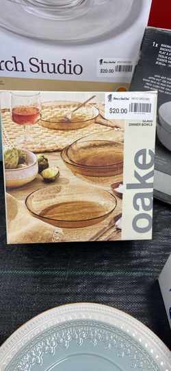 Oake Collection Glass Dinner Bowls set of 4