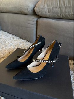 Christian Dior Crystal Strap Suede Pumps - US Women's Size 6 (EU 36)