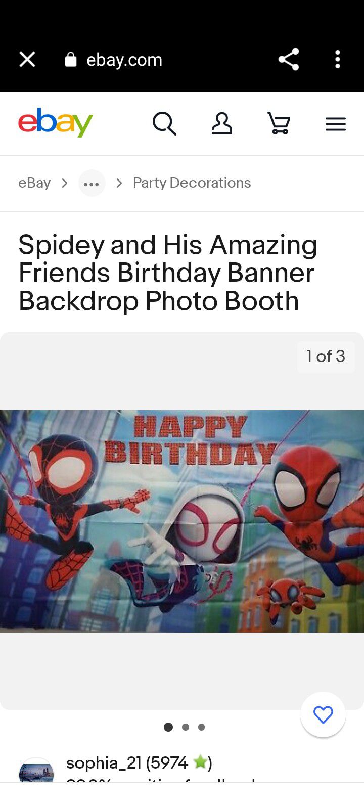Happy Birthday Party Banner Backdrop Photo booth (Spidey & His Amazing Friends)