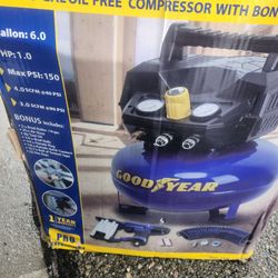 Good YEar Compressor  New Nailer (18 gA  ga  Extra Hose New