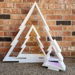 Handmade wood Christmas trees