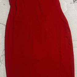 Red halter dress