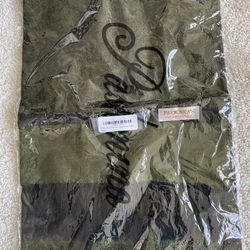 New! Pashmina + Silk Shawl Wrap - Olive Green + Black - Lightweight Warm Cozy