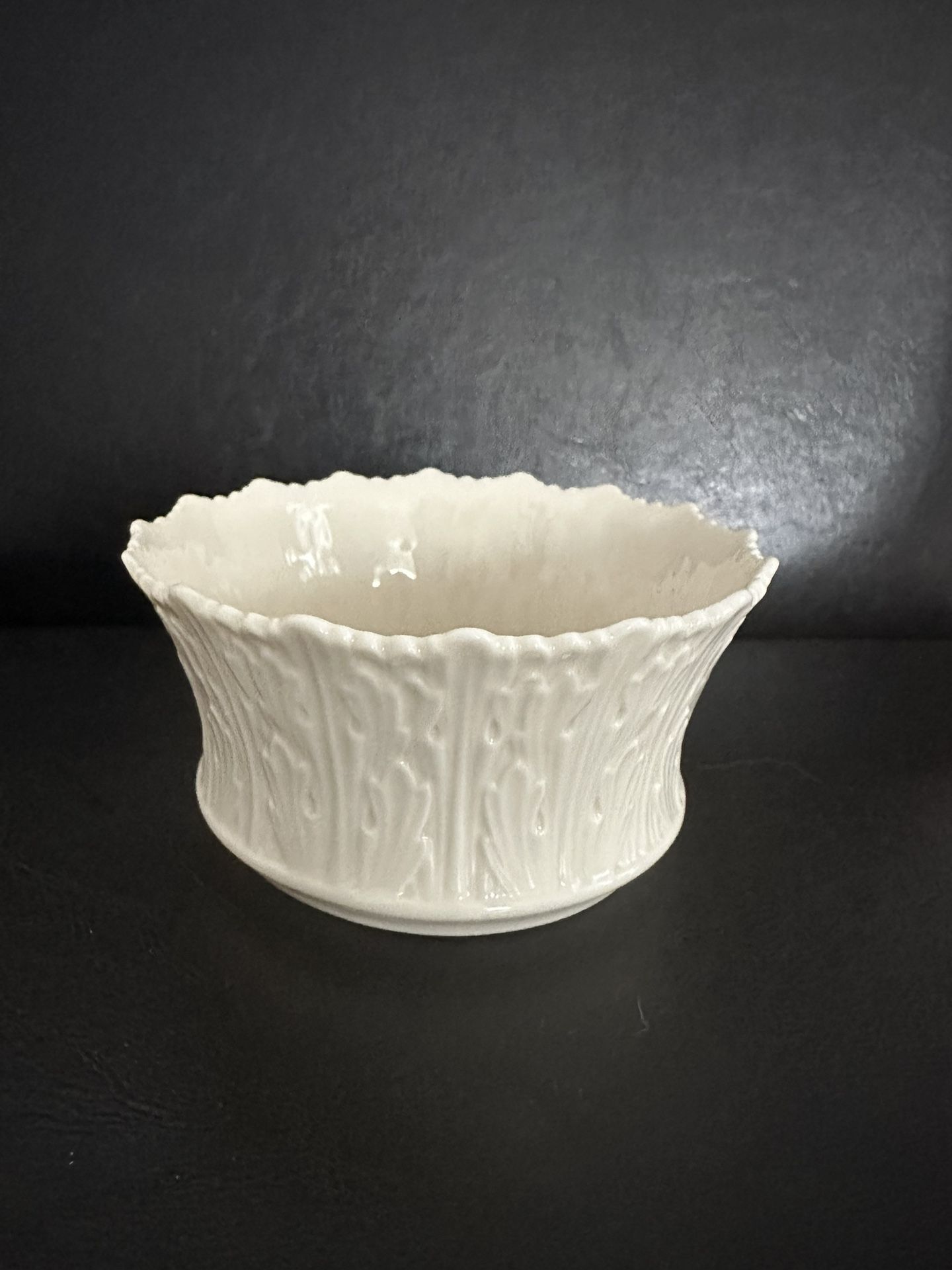 Vintage Lenox Porcelain Embossed Woodland Pattern Candy/Nut Bowl USA 1980's