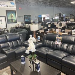 blue leather sofa loveseat💙🙂 $1,899