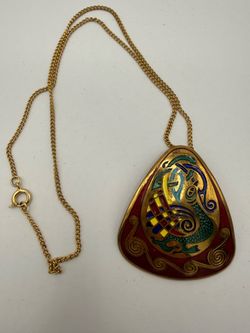 Vintage Non-Magnetic Celtic Book of Kells Enamel Brooch