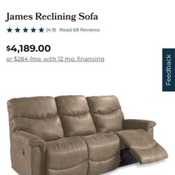 La-Z-Boy Furniture, 2pcs: Couch With Manual Reclining Ends & Love Seat/Chaise Combo