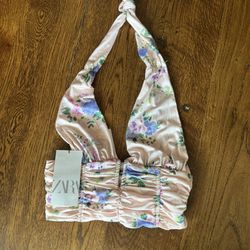 ZARA Brand -new With Tags ! Cute Halter Floral Top $15