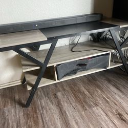 Entertainment center with usb ports