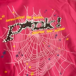 pink sp5der hoodie