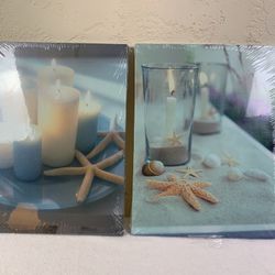 CANVAS 2 Piece Set Wall Art Home Decor  Wall Hanging Lights Up Battery Powered - SEALED