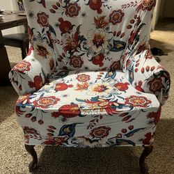 Armchair with flower cover