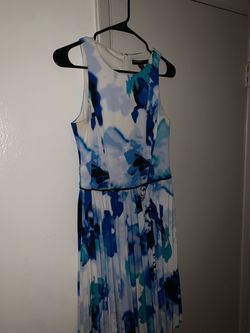 Maggy London Watercolor Floral Pleated Dress